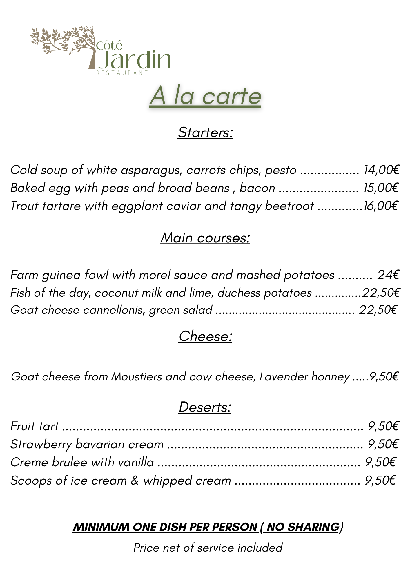 A la Carte